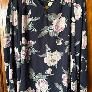 PaperMoon Floral Long Sleeve Blouse | XXL